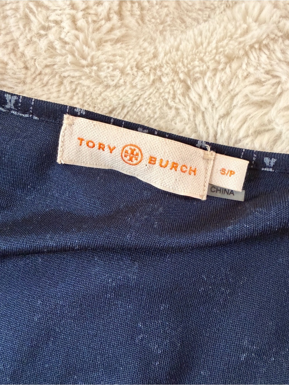 Tory Burch Slinky Navy Midi Dress with Cap Sleeves - Picture 4 of 4